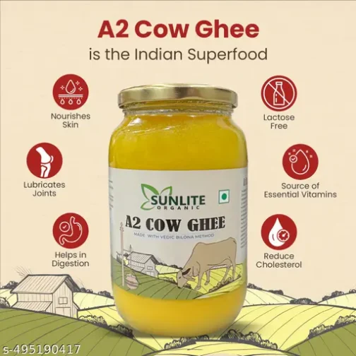 Sunlite Organic A2 Desi Cow Ghee 500g (Pack of 2) Pure & Natural - Image 4